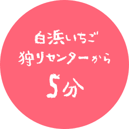 白浜いちご狩りセンターから7分